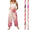 Dam Casual Jumpsuit Ärmlös Kärlekstryck Bomullsjumpsuit