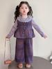 Girls' 2025 Spring Plaid Three-Piece Outfit - Korean-Style Fashion for Baby and Toddlers