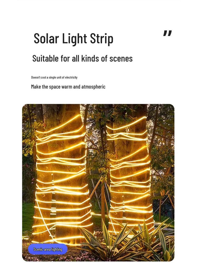 Solar LED Outdoor Waterproof Strip Lights for Gardens and Pathways