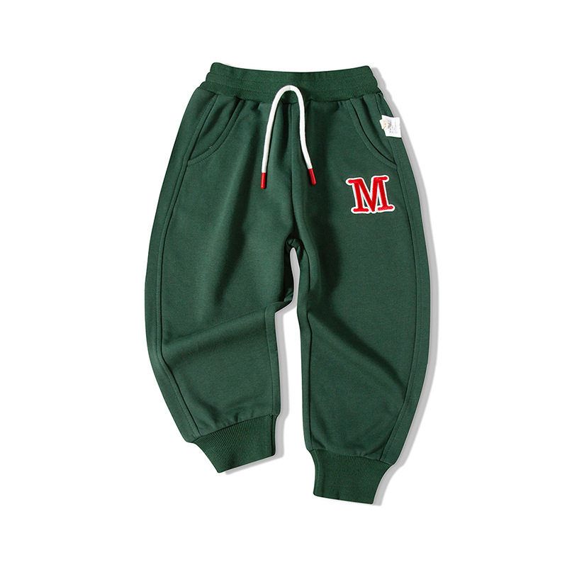 Children's Spring and Autumn Sports Pants for Boys and Girls, Letter Print Long Pants, Solid Color Casual Jogger Sweatpants for Boys