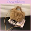 Plush Cloud Bag For Women With Wrinkled Design Soft Shoulder Purse For Daily Use