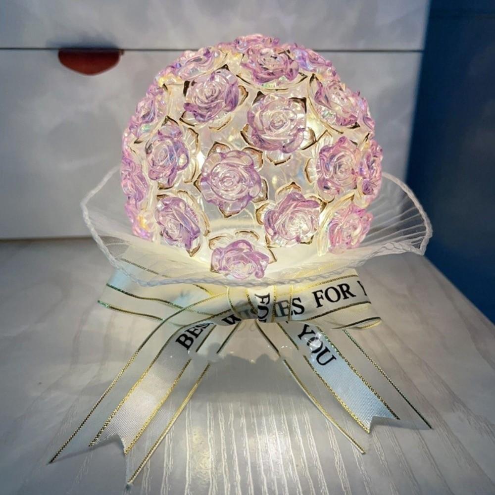 Handmade Flower DIY Night Lights DIY Lamps Flower Bouquet Light Gift Bedroom Decoration Light