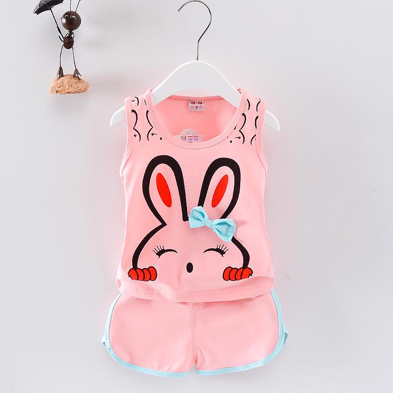 Korean-Style Summer Floral Vest & Shorts Set for Girls (0-4 Years)