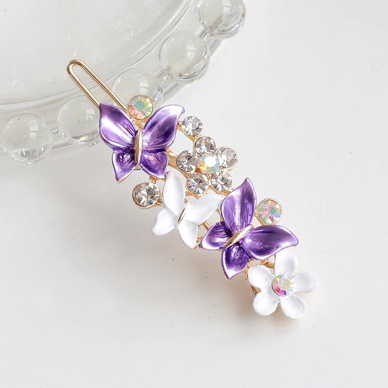 Flower Hairpin, Rhinestone Clip, Paint Series, Butterfly Bangs Clip, Frog Buckle Hair Card, Hair Accessories