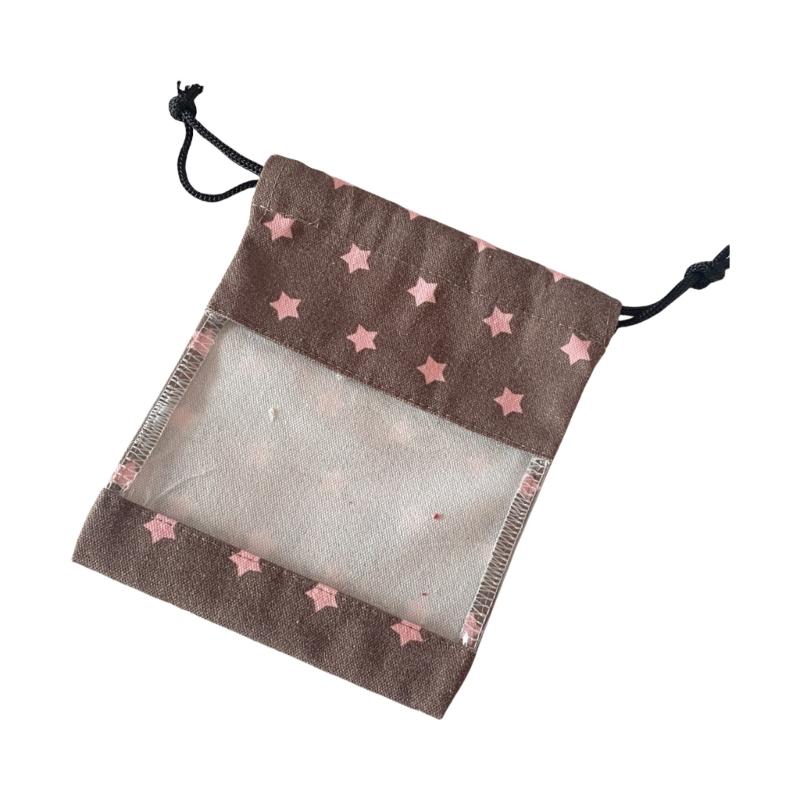 Multifunctional Drawstring Bag Cosmetic Bag Clear Makeup Bag Star Pattern Storage Pouch Traveling Storage Bag