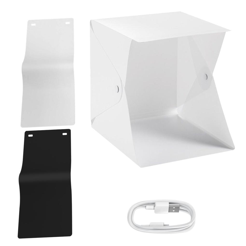 PVC Photography Tent Portable USB Interface 5V LED 2x5600k 2x550lm 6 Background Cloth Indoor Household Photographing Box