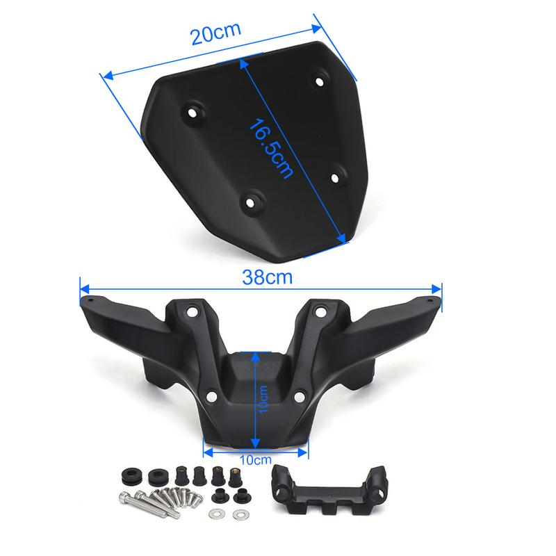 1Pc Black Windshield Bracket,Motorcycle Windshield Kit,Windproof And Scratch Resistant,For Yamaha MT-09 2024/MT-09 SP 2024