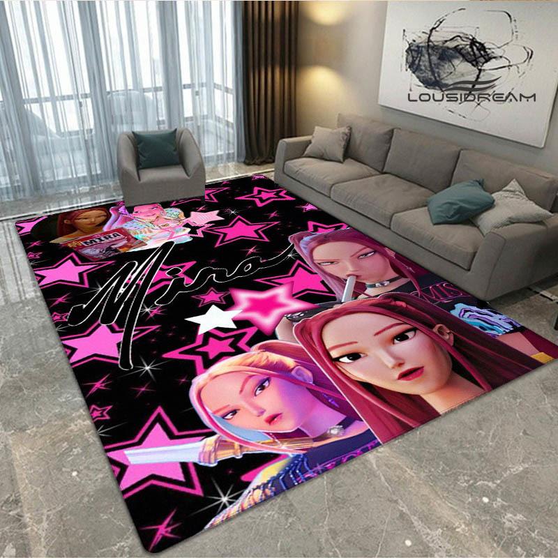 KPop Demon Hunters tryckt matta Halkfri matta Utomhusmattor Mattor för olika ytor Hem Sovrumsinredning Matta för sovrum Födelsedagspresent