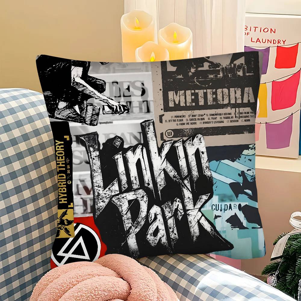 Rock Band L-Linkin Cool P-Park Kissenbezug Quadratisches Kissen Schlafzimmer Sofa Freizeit Komfortkissen Auto Wohnzimmer Heimdekoration