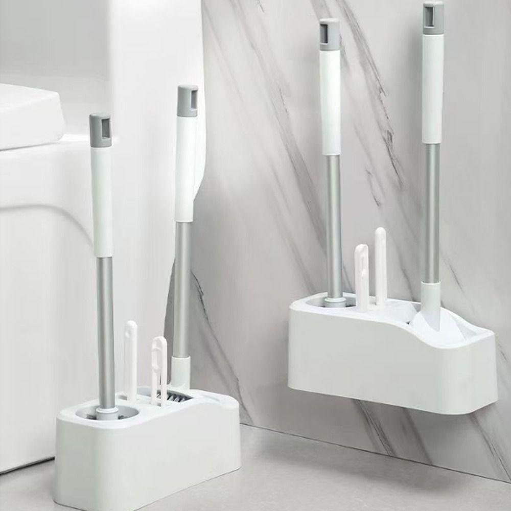 4-in-1 Bathroom Toilet Brush Long Handle WC Cleaning Brush  Toilet Washing