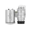 60X Magnification Pocket Microscope Adjustable Length Metal Material Mini Microscope LED Light Magnifier Loupe Lab Accessories