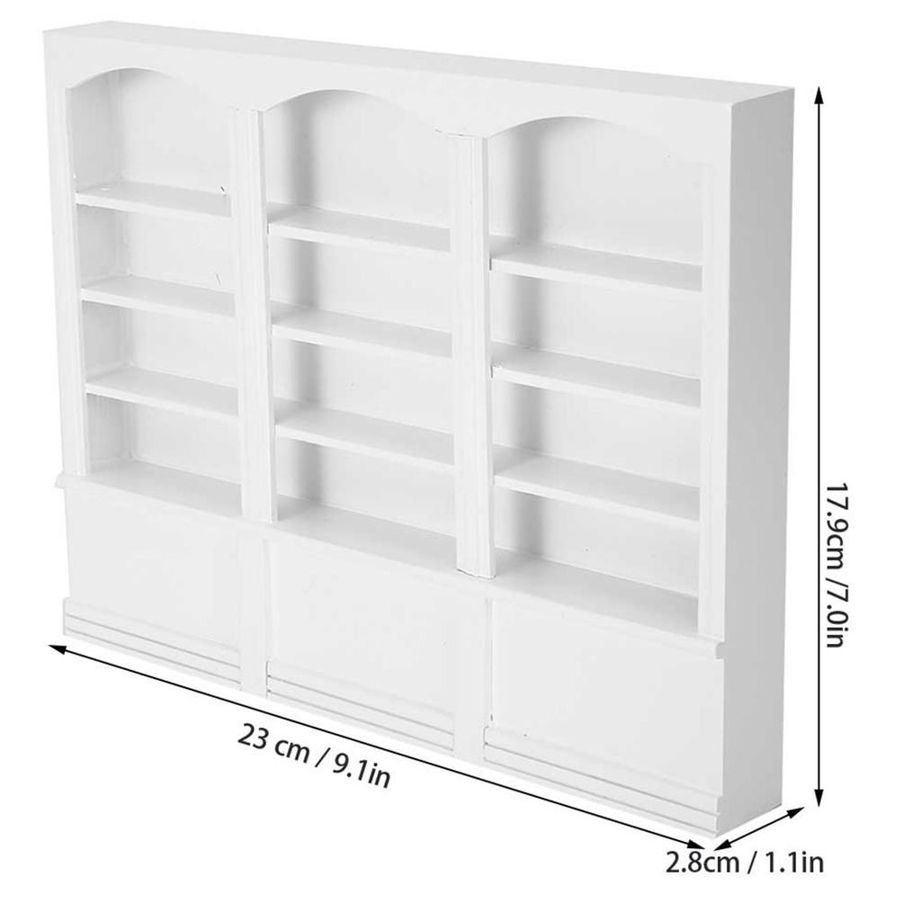 1:12 Doll House Accessories   Bookshelf Display Cabinet Bookcase Furniture Toy White