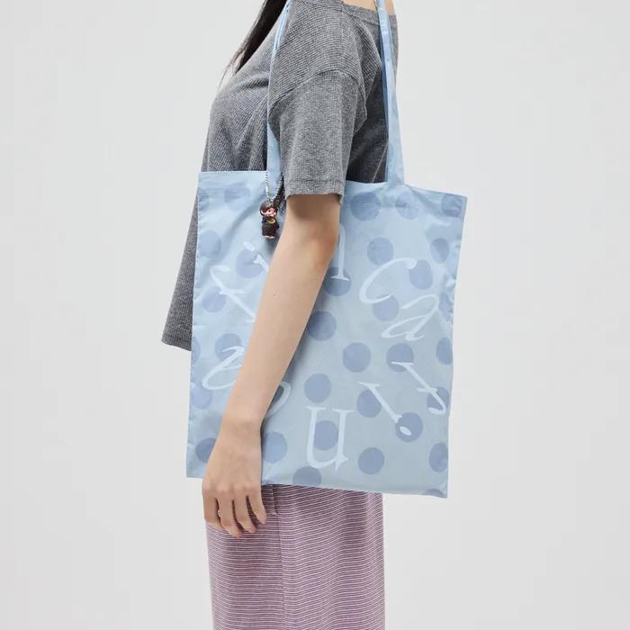 Big Logo Eco Bag_Powder Blue Ugly Dot