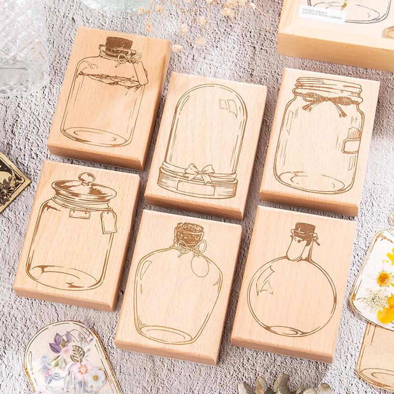 Retro Floral Wood Stamps for Simple Versatile Journals & Watercolor Art