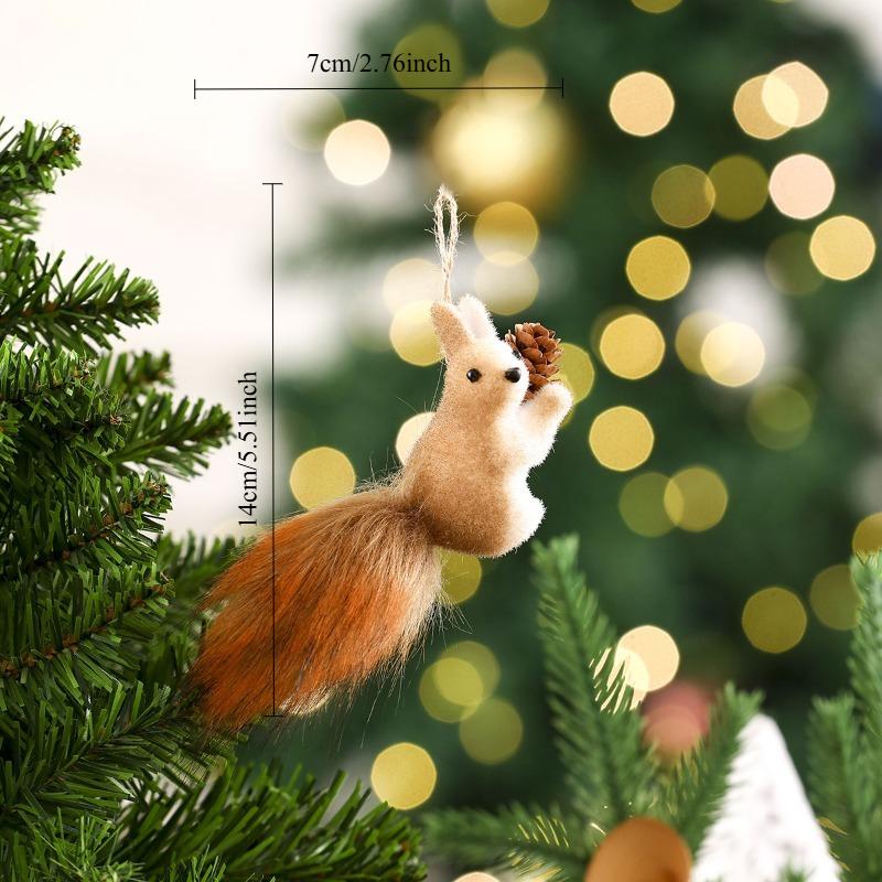 1 шт. Рождественское украшение в виде белки, Праздничное украшение, Имитация белки, Маленькая подвеска, Креативные украшения для рождественской елки