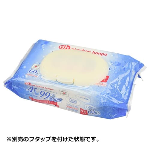 Akachan Honpo 99% Water Super Baby Wipes, Thick Type, 60 sheets x 10 packs
