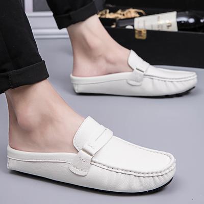 Sapatos de verão para homens, mocassins respiráveis, chinelos, homens, ao ar livre, sapatos casuais, mulas, sandálias rasteiras de couro