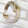 Used Vivienne Westwood White Leather Analog Watch Orb 2 Gold
