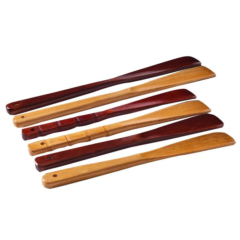 Solid Wood Shoe Horn 16-40cm Short Handle for Elderly Pregnant Women Shoe Spatula Home Hotel Comfortable Slip-On Spoon-Shaped