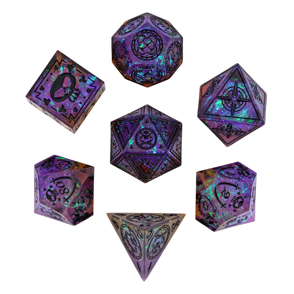 Cusdie Unique DND Dice Sharp Edges D4 D6 D8 D10 D% D12 D20 Polyhedral Dice Set for Dungeons&Dragons Tabletop Role Playing Games
