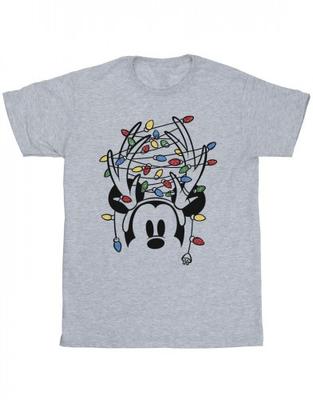 Boys Mickey Mouse Christmas Head Lights T-Shirt