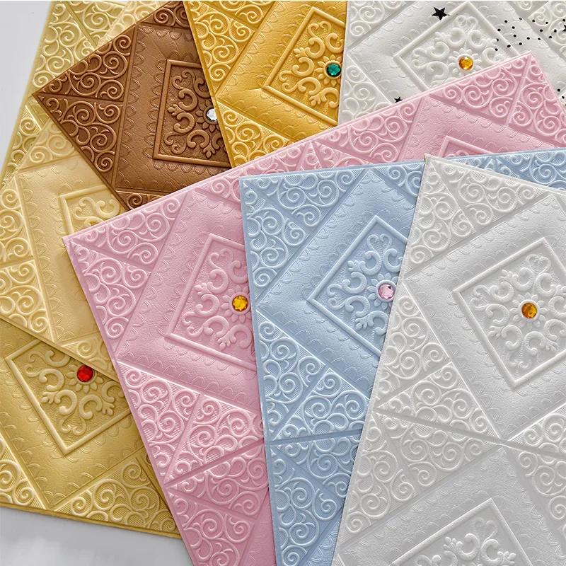 Selbstklebende 3D-Schaumstoff-Dachaufkleber, Wandaufkleber, Deckenplatte, wasserdichte Tapete, Home-Office-Dekoration, Dekor, weiches Panel