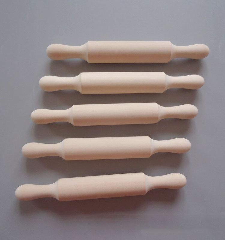 7 tums Trä Mini Kavel Lång Kök Bakning Liten Degkavel för Barn Fondant Bakverk Pizza Hantverk