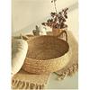 OUZEY Rattan Weaving Cat Basket Pet Cat Bed With Cushion Soft Warm Puppy Kitten Bed Donut Round Comfortable Sleeping Cat House