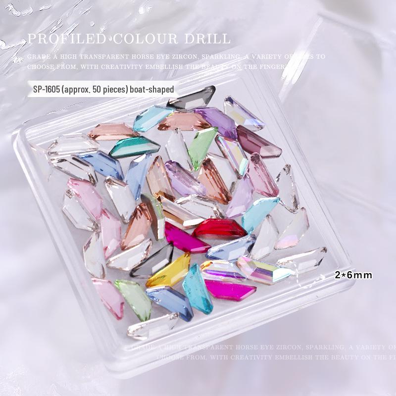 Colorful Crystal Flatback Rhinestones: Heart, Marquise, Octagon & Long Strip Shapes, Approx. 50pcs