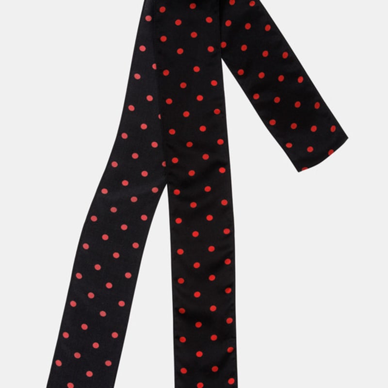 RECLOW DOT SILK LONG SCARF BLACK