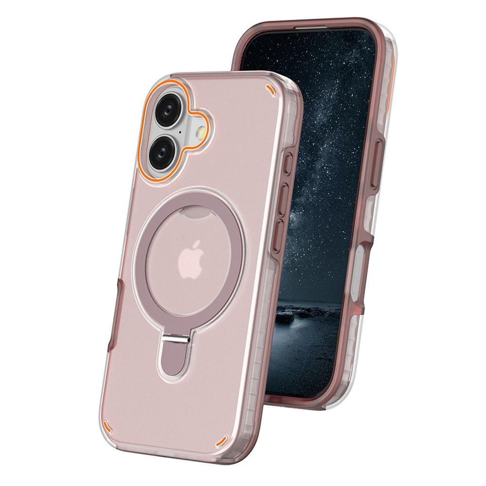 For iPhone 17 Magnetic Case with Kickstand TPU+PC Shockproof Phone Cover