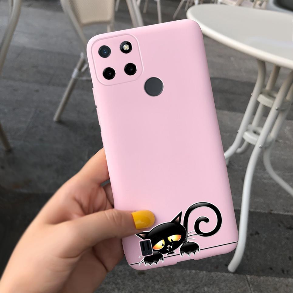 Dragon Cool Black Cases For Realme C25s C25Y Case Cartoon Animals Soft Silicone Matte Bumper On Realme C25Y C 25 Y S Candy Color