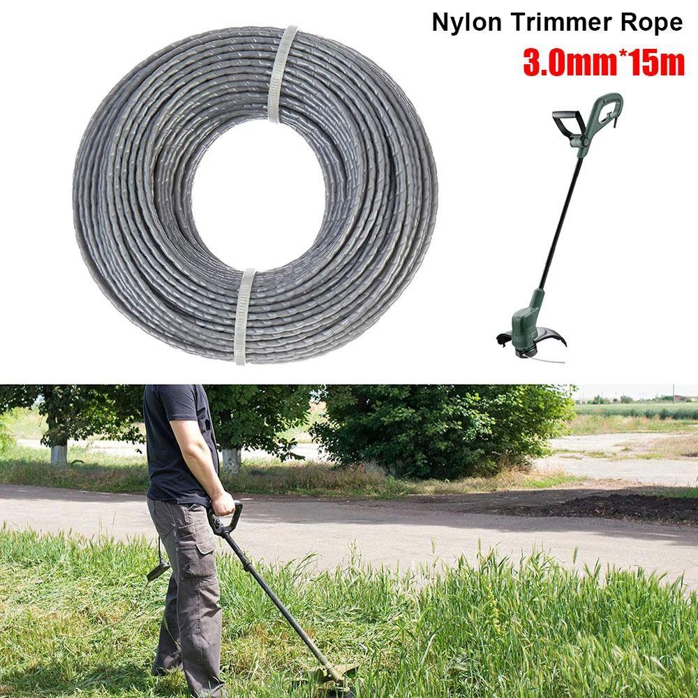 1 role Odolné lano pro křovinořez 3,0 mm * 15 m Spirálové lanko pro křovinořez Nylonové lano pro sekačku na trávu Příslušenství k sekačce na trávu