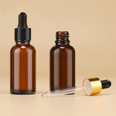 30 ml Tropfflasche aus Braunglas, lichtdichte leere Flasche kann mit ätherischen Ölen, Kosmetika und Flüssigkeitsbehältern nachgefüllt werden.
