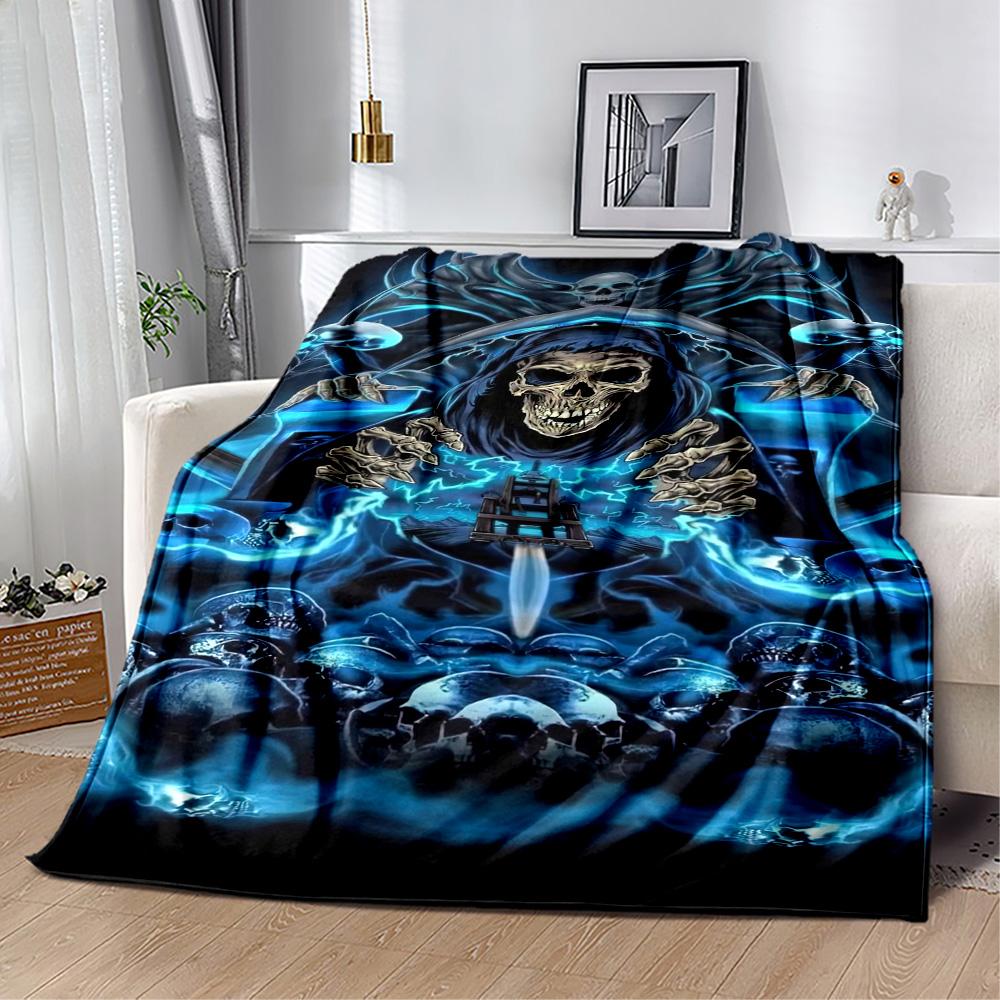 Gothic Style Blanket Warmthful Decor Perfect for Seaside Office Chair Livingroom Four Seasons Multipurpose Playful Design