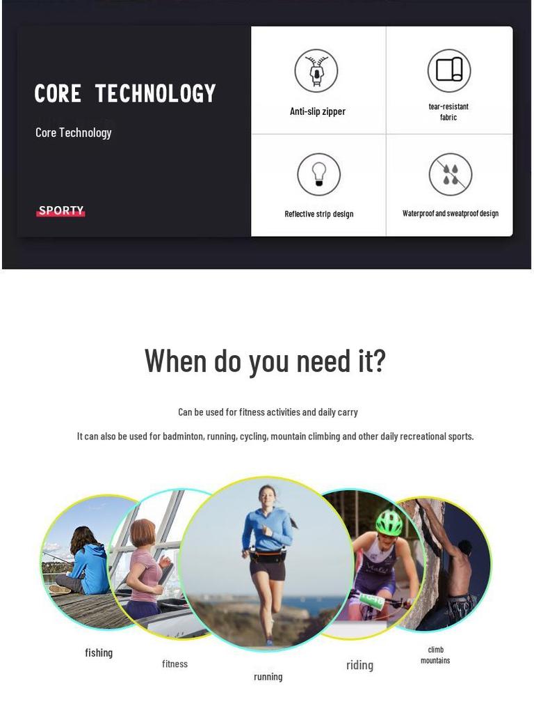 Men's Multifunctional Sports Waist Bag with Phone and Water Bottle Holder - Large Capacity, Wear-Resistant