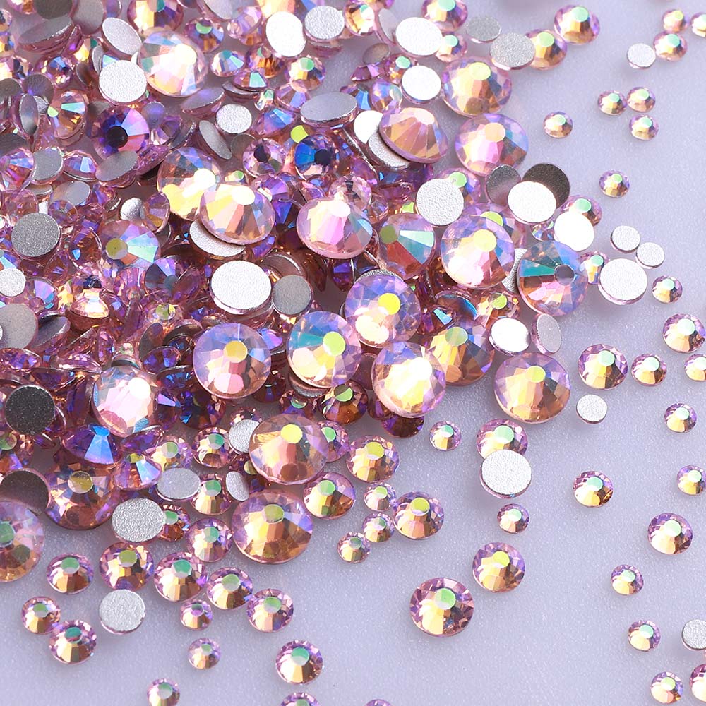 High Quality Rhinestone Non Hotfix Bulk Transparent Crystal AB Glass Rhinestones Mixed Sizes