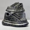 Versatile Men's Platform Vulcanized Shoes Luxury Brand Damping Wear-resistant Sneakers Anti Slip Increased Casual Walking Shoes