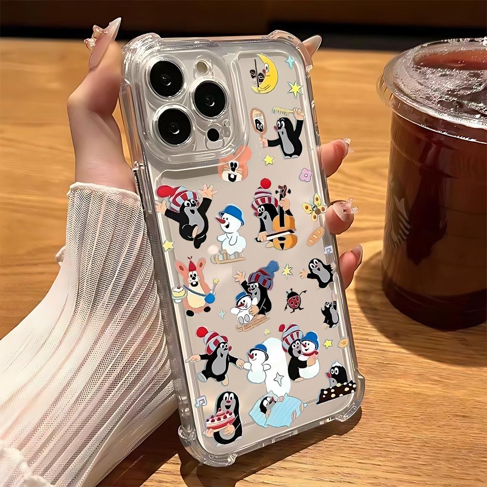 

Cartoon Cute The Moles New Phone Case For IPhone 16e 16 15 14 13 12 11 Mini Pro Max X XSMax 7 8 Plus Anti Fall Transparent Cover iPhone 13 Mini