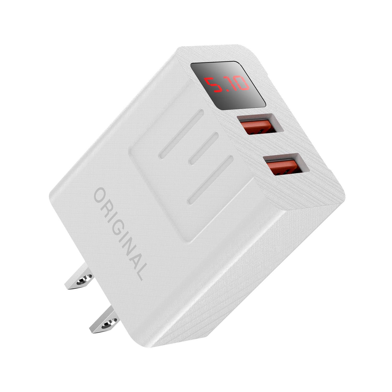 

Dual USB LED Display Smart Travel Charger with EU/US Adapter