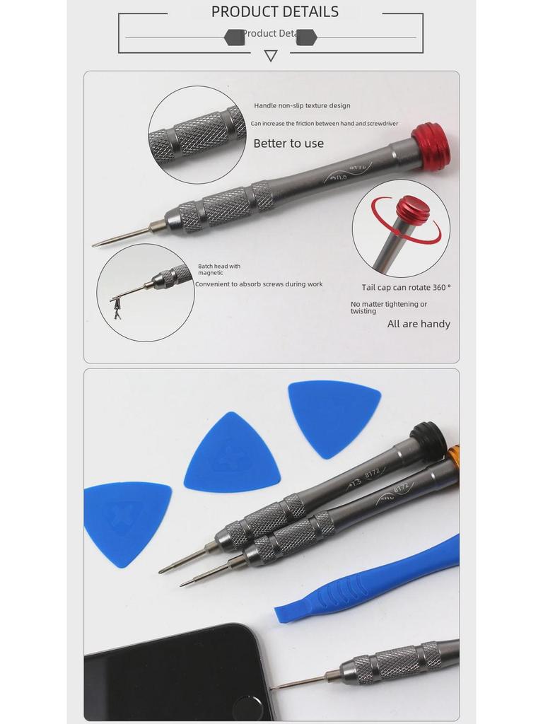 Magnetic Adsorption Steel Cannon Screwdriver Set for Apple & Android Repair