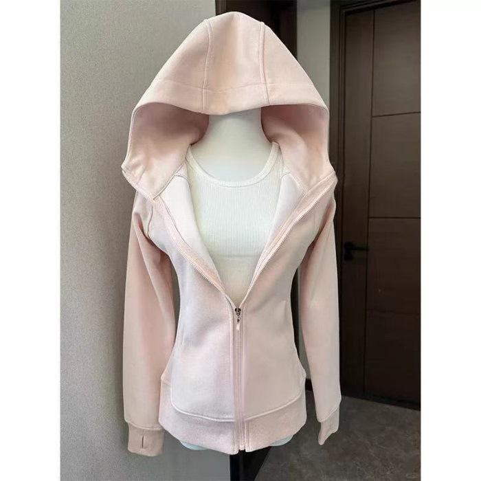 2025 Autumn Women's Pink Slim Yoga Jacket - Versatile and Stylish