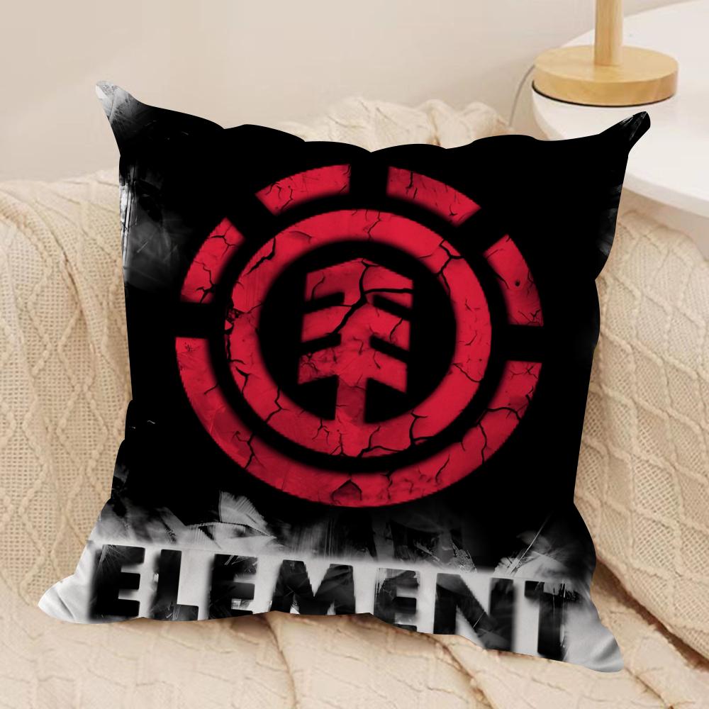 E-Element Logo Cushion Cover Silky Short Plush Sofa Pillow Cover Hidden Zipper Soft Dustproof Case for Home Decor