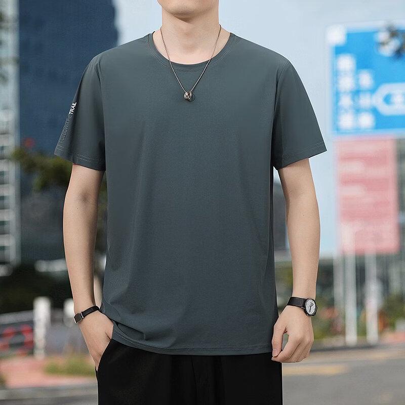 

Romon Men s Ice Silk Quick-Dry Short Sleeve T-Shirt 4XL