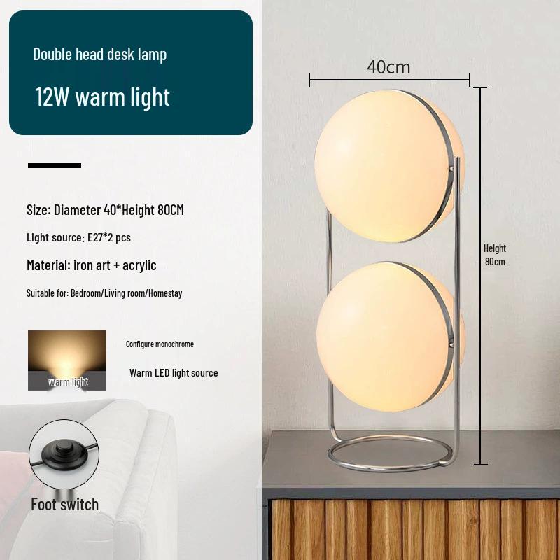 Nordic Mid-Century Bauhaus Sphere Floor Lamp – Minimalist Designer Bedside Light