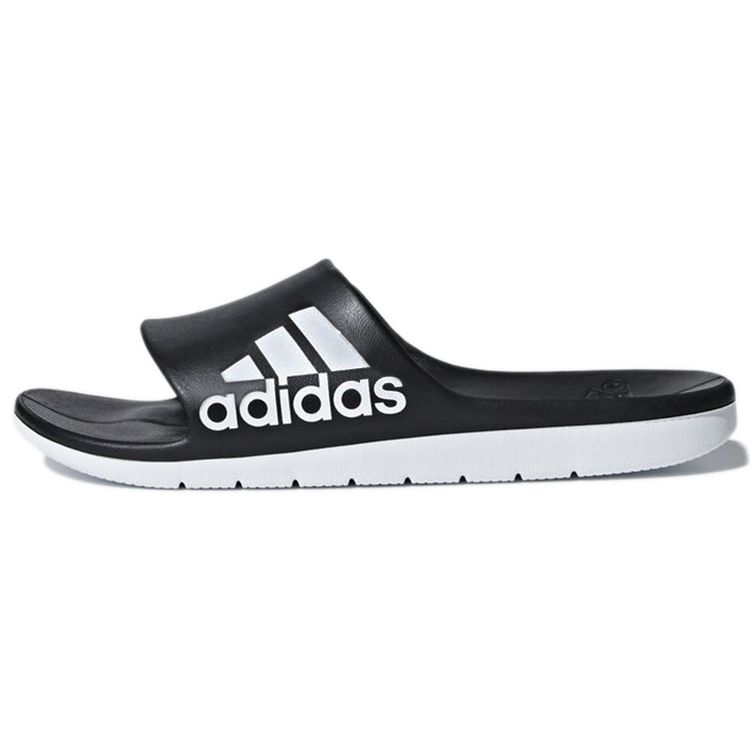 Adidas Cloudfoam Comfortable Rubber Sole Non-Slip Slide Sandals Unisex Footwear Black White CM7928