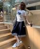 Mitayuseu Stripe Logo Bermuda Pants [Navy]