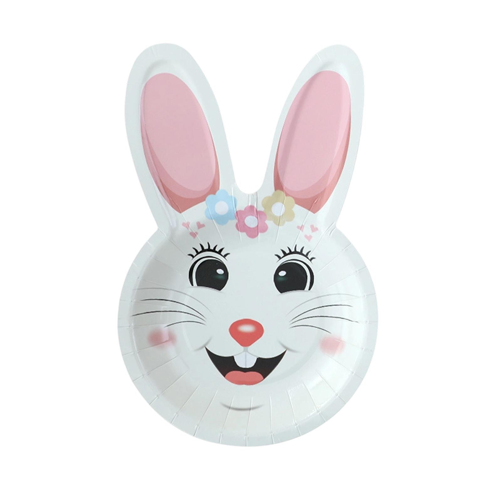 

Easter Bunny Rabbits Paper Plates,Easter Dessert Plates,Easter Party Supplies Tableware Set,10PCS One Size