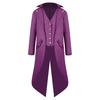 Gentleman Tailcoat Solid Color Long Sleeves Gothic Outerwear Single Breasted Split Tuxedo Coat for Halloween