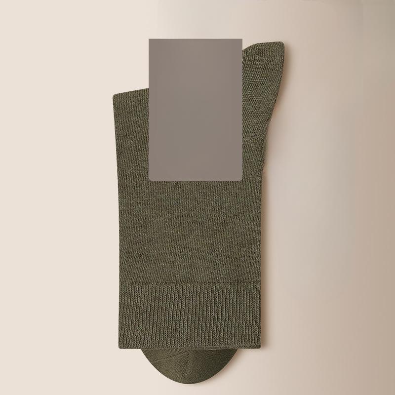 Men Autumn and Winter Cotton Pure Color Warm Breathable Long Socks